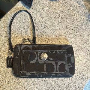 Coach wristlet, black and gray